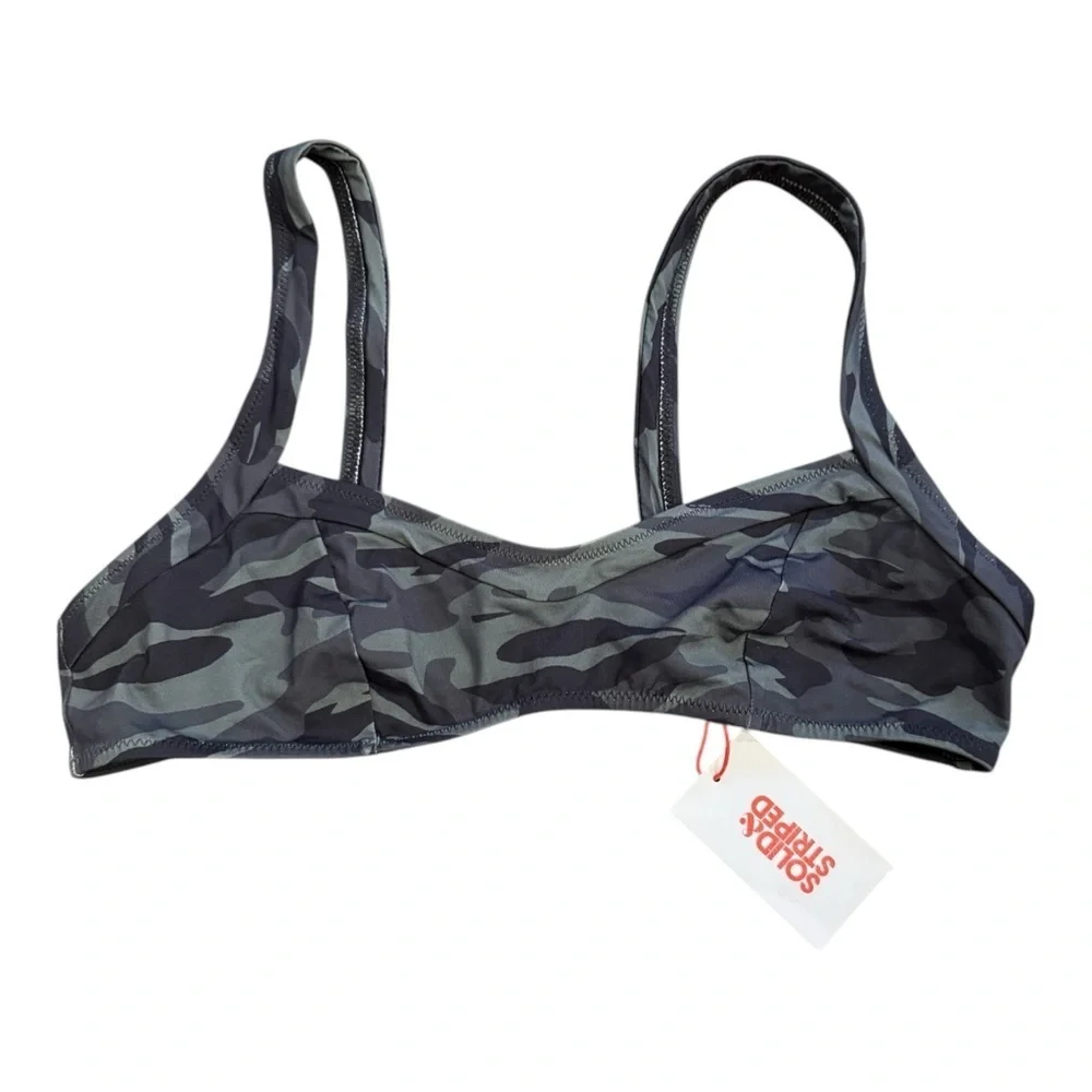 SOLID & STRIPED The Molly Camouflage-Print Bikini Top NWT - Picture 3 of 8